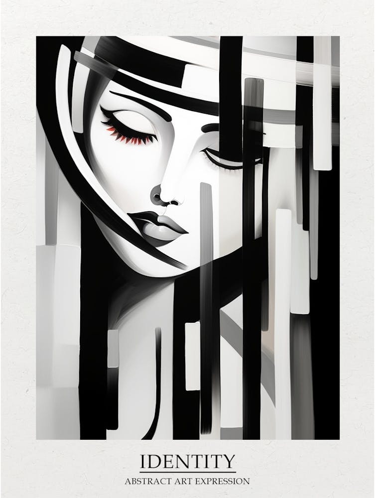 Identity Abstract Black And White 2 Poster