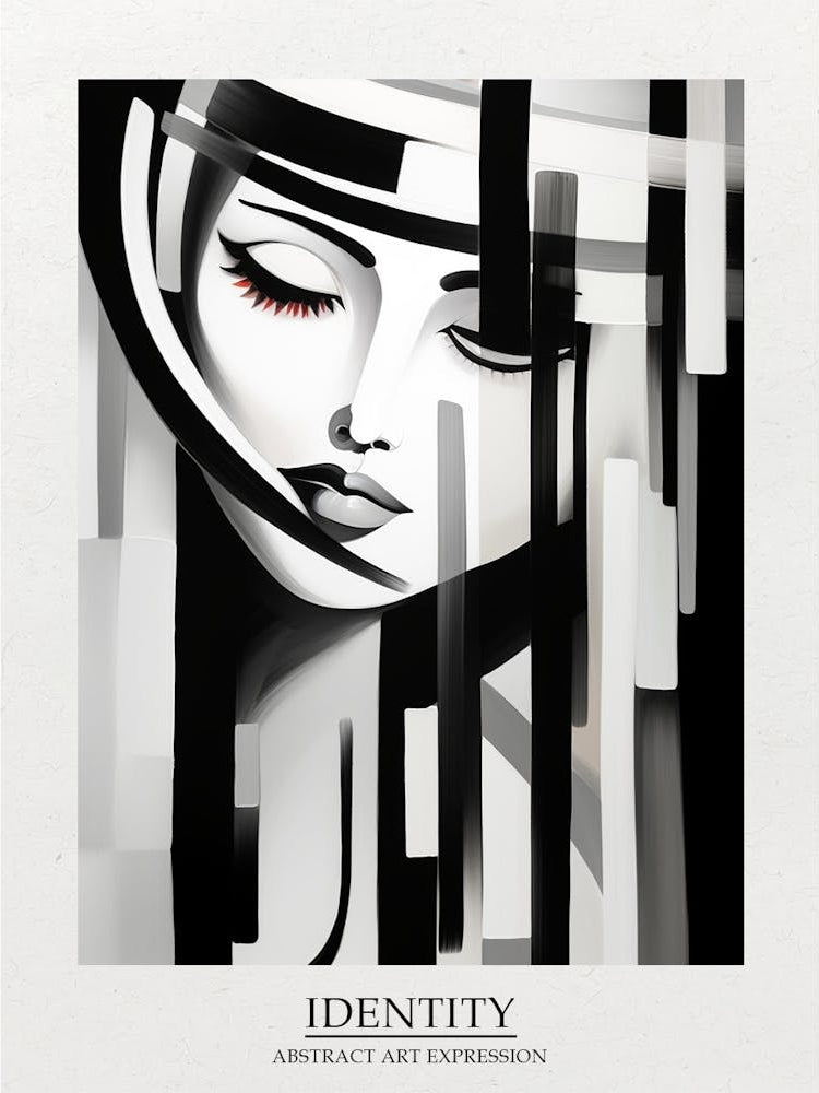 Identity Abstract Black And White 2 Poster