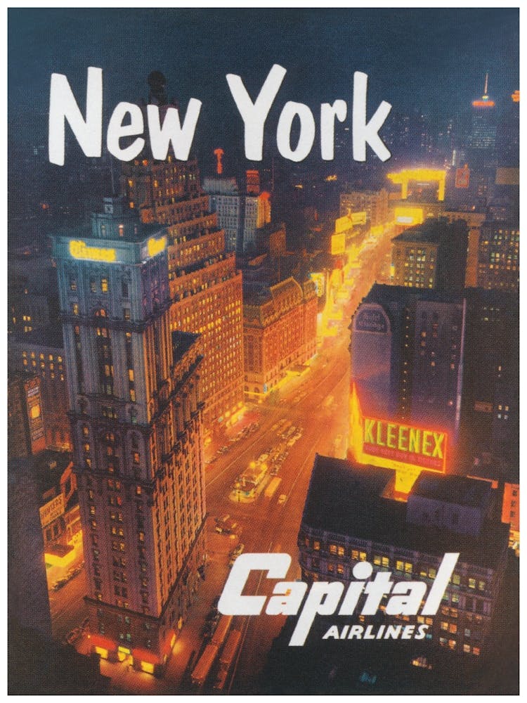 New York City, Aeriel View, Vintage Travel Poster