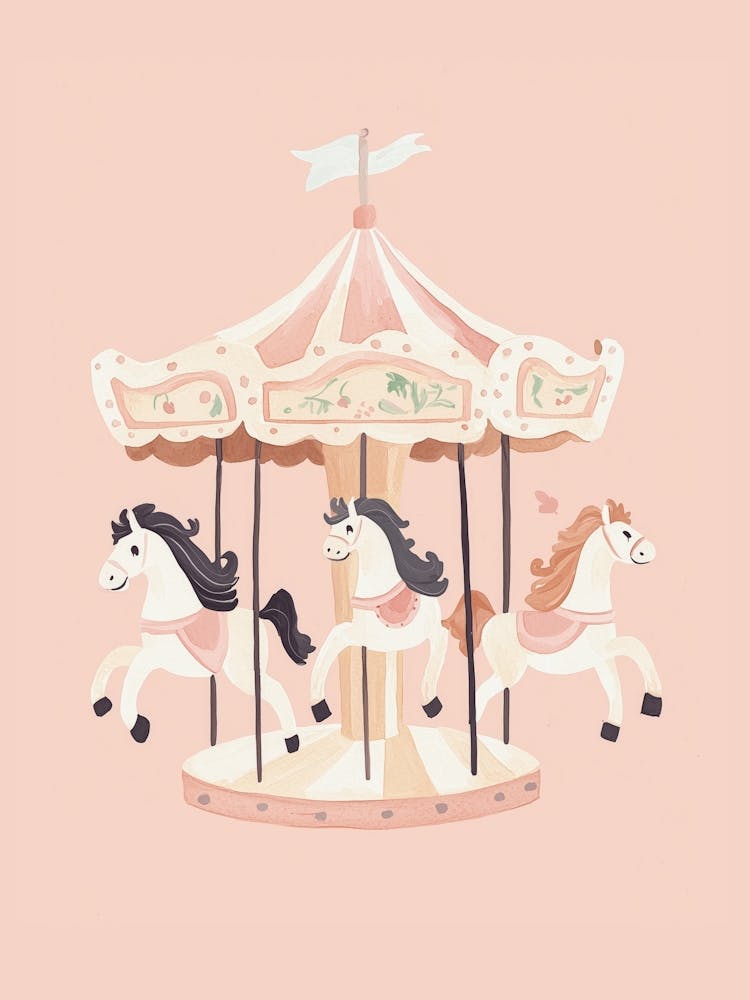 Carousel , nursery wall art, kids room prints, playroom decor