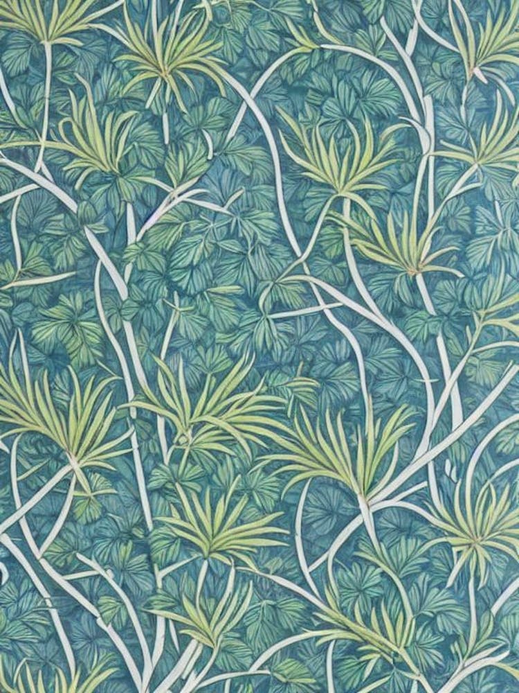 Umbrella Pine tree Vintage Botanical