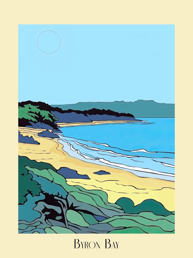 Poster Of Minimal Design Style Of Byron Bay, Australia 8