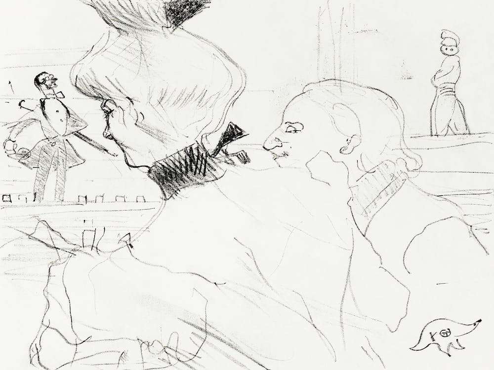 Couple At A Café Concert (1899), Henri de Toulouse-Lautrec