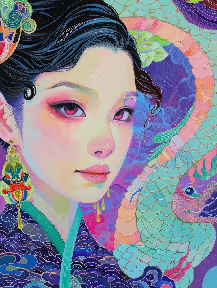 Chinese Girl With Dragon 1