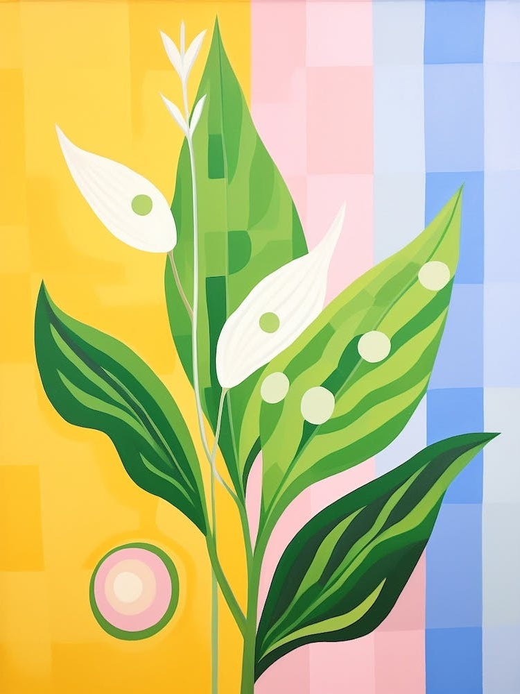 Lily Of The Valley 3 Hilma Af Klint Inspired Pastel Flower Painting