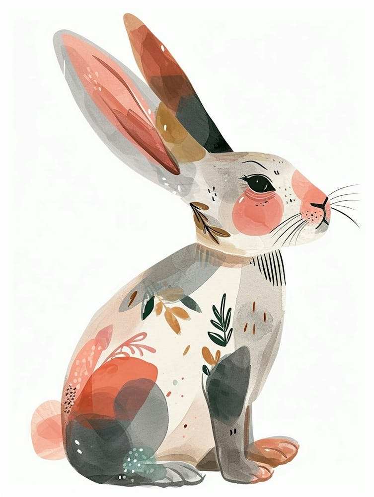 Harlequin Rabbit Kids Illustration 2
