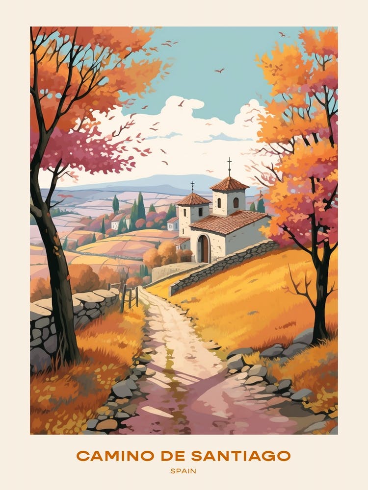 Camino De Santiago Spain 3 Hike Poster