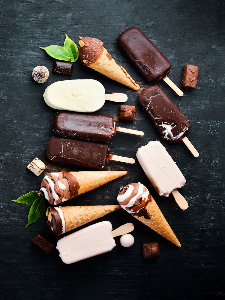 Ice cream — Food kitchen poster/blackboard, photo art