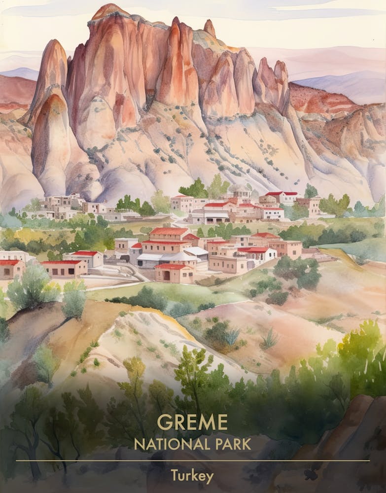 Greme National Park Turkey Watercolour 3