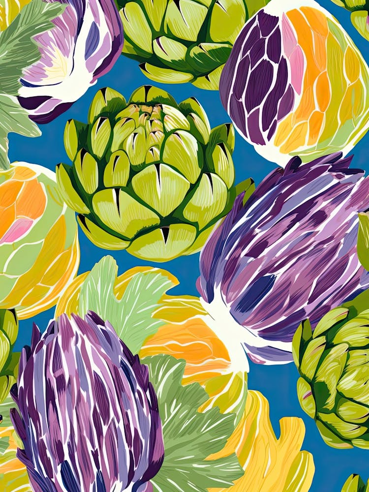 Artichokes Summer Illustration 2