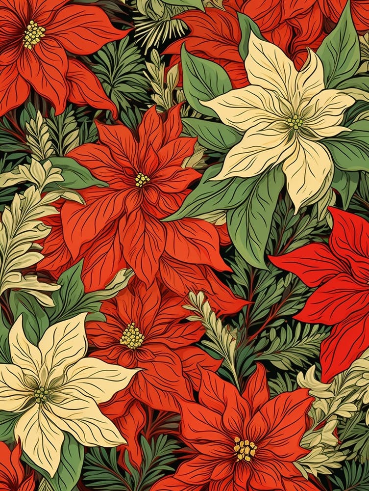Poinsetta Red And Green 1