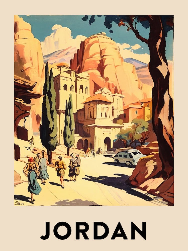 Jordanien Vintage-Reiseplakat