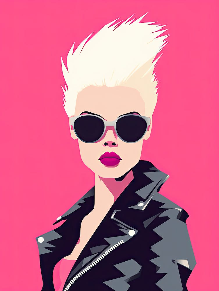 Minimalist Pink Punk Icon