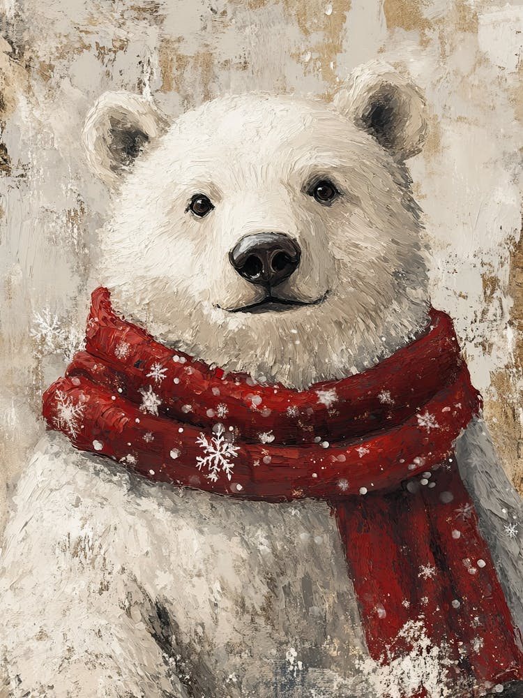 Cute Christmas White Bear