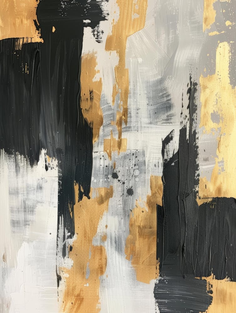 Abstract Gold And Black Painting 8