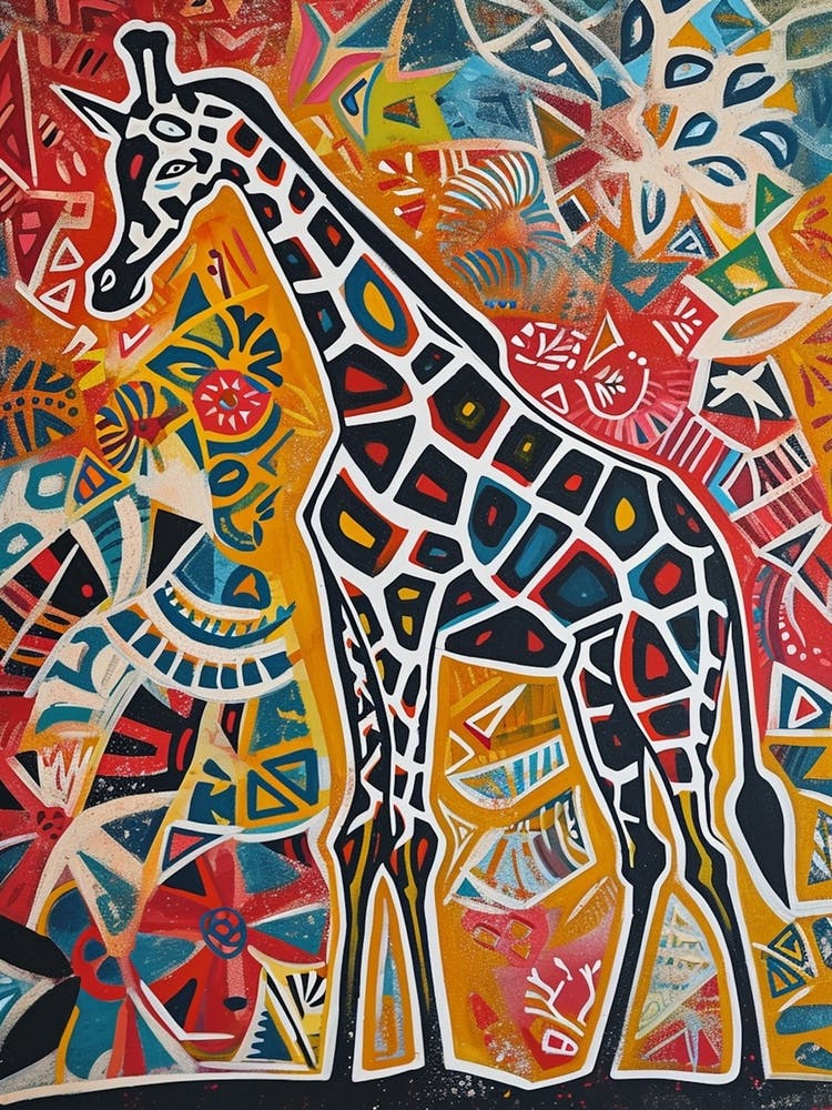 Colourful Giraffe With Patterns 5