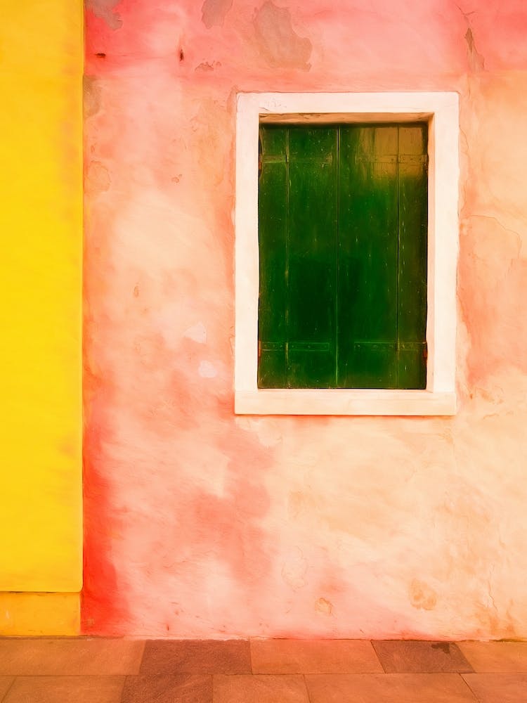 Green Shuttered Window Of Burano