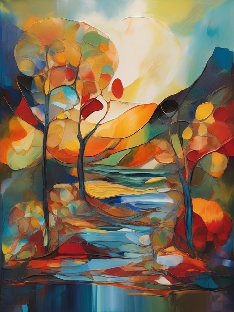 Sdxl 09 An Abstract Painting Inspired By Nature Blending Organ 1