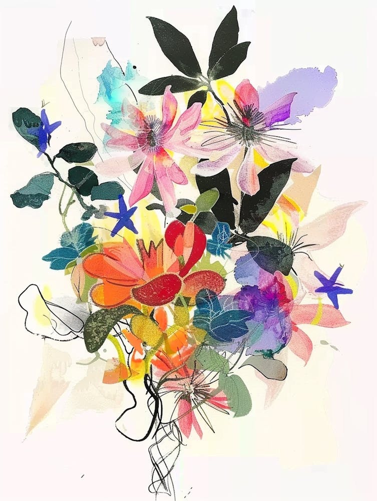 Bergamot Collage Flower Bouquet