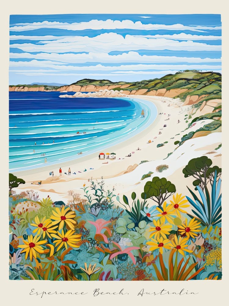 Poster Of Esperance Beach, Australia, Matisse And Rousseau Style 4