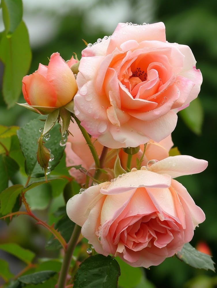 English Roses Painting Rose With Dewdrops 1