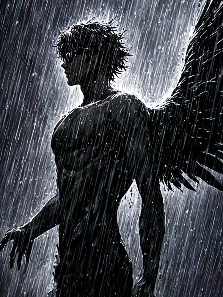 Dark Angle Silhouette in The Rain