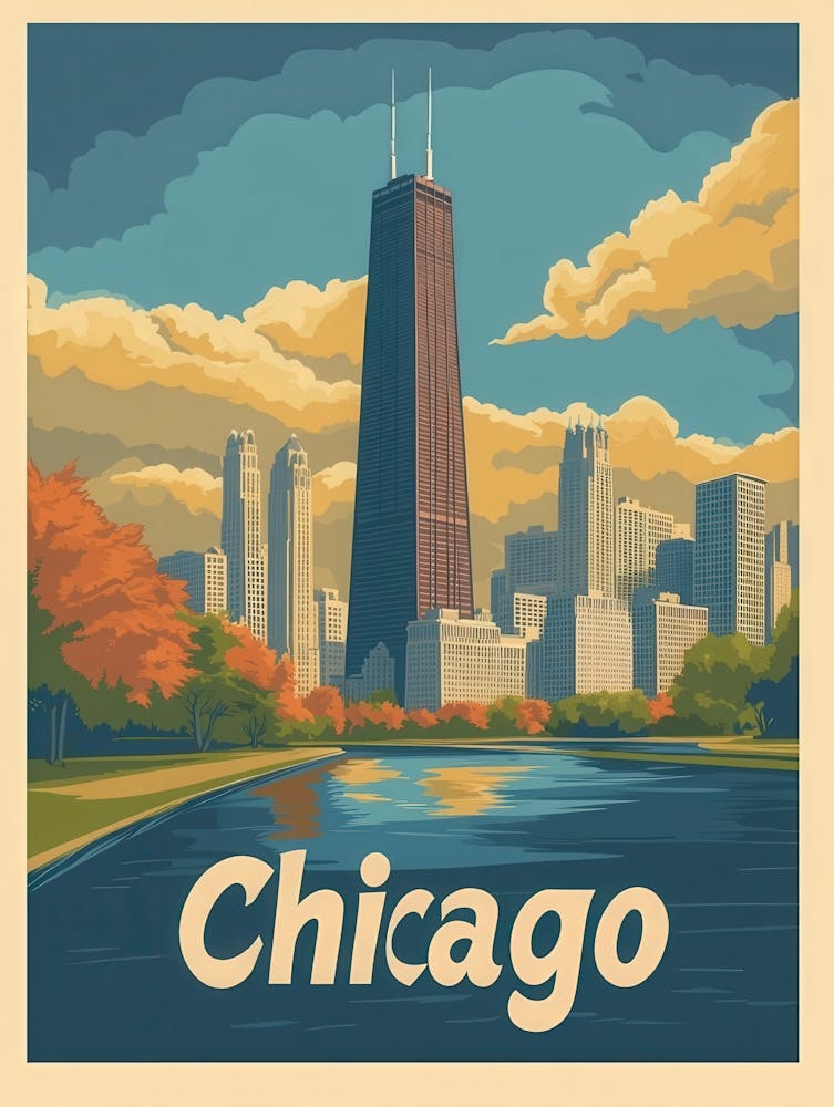 Aihrgdesign A Vintage Travel Poster Of Chicago Featuring The