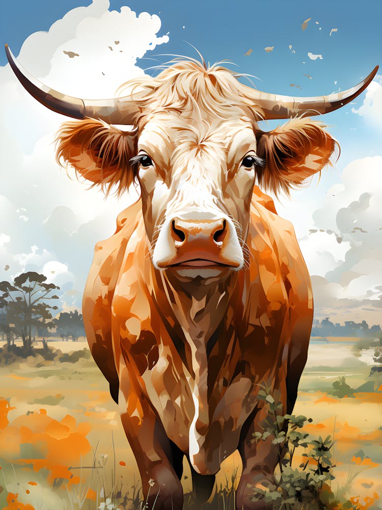 Countryside Charm Cow In The Meadow