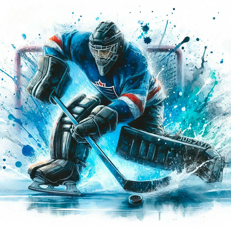 Ice hockey player in watercolor 5