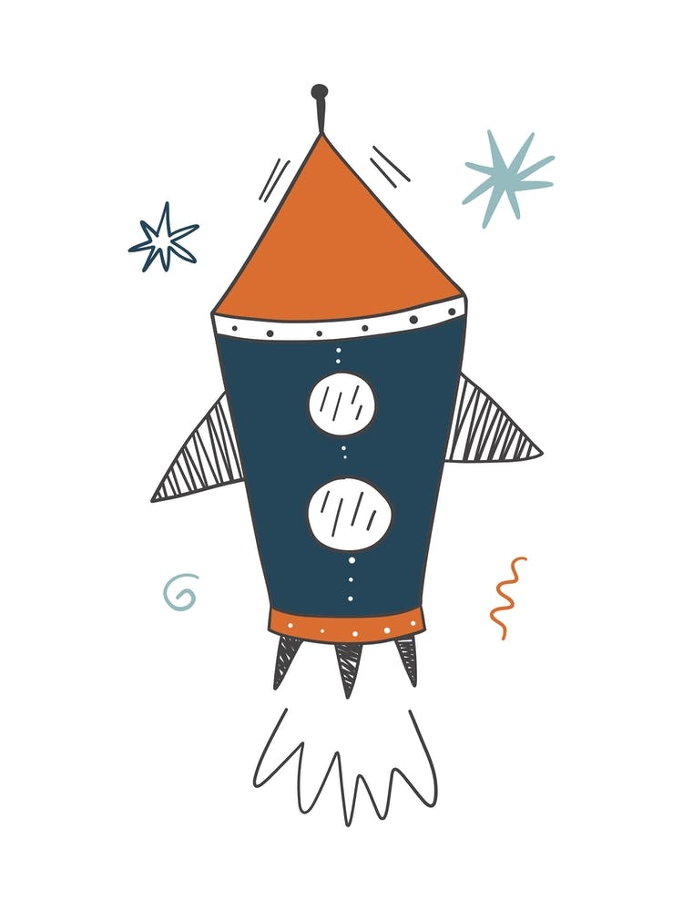 Rocket Ship Space Kids Room 1