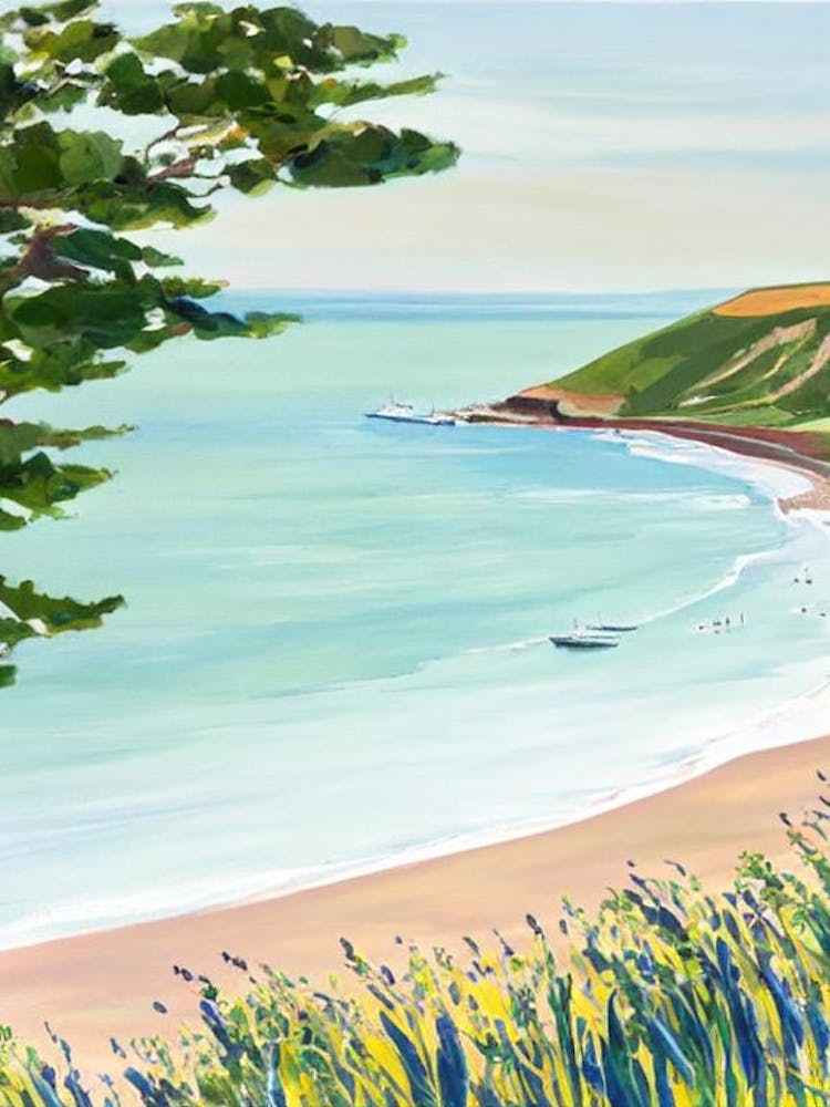 Chesil Beach, Dorset Contemporary Illustration 1 