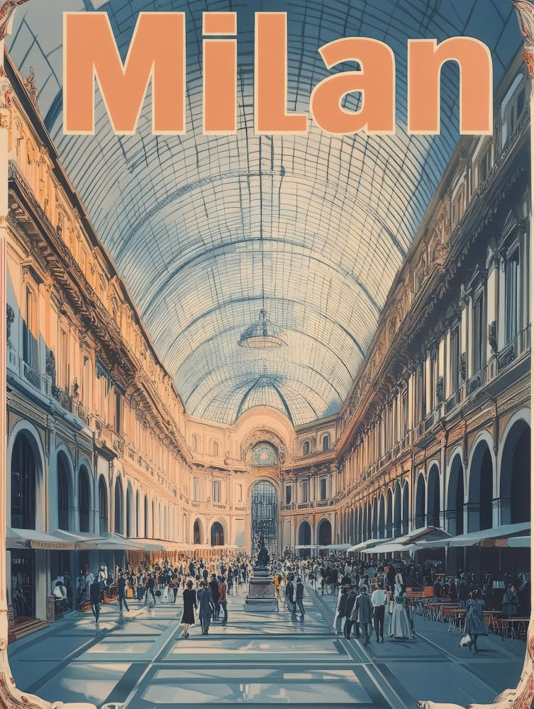 Aihrgdesign A Classic 1960s Travel Poster For Milan 2