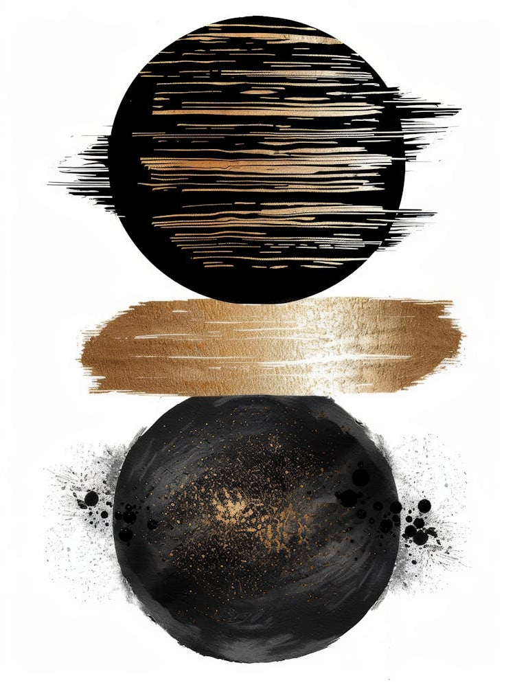 Black And Gold Abstract Painting 9