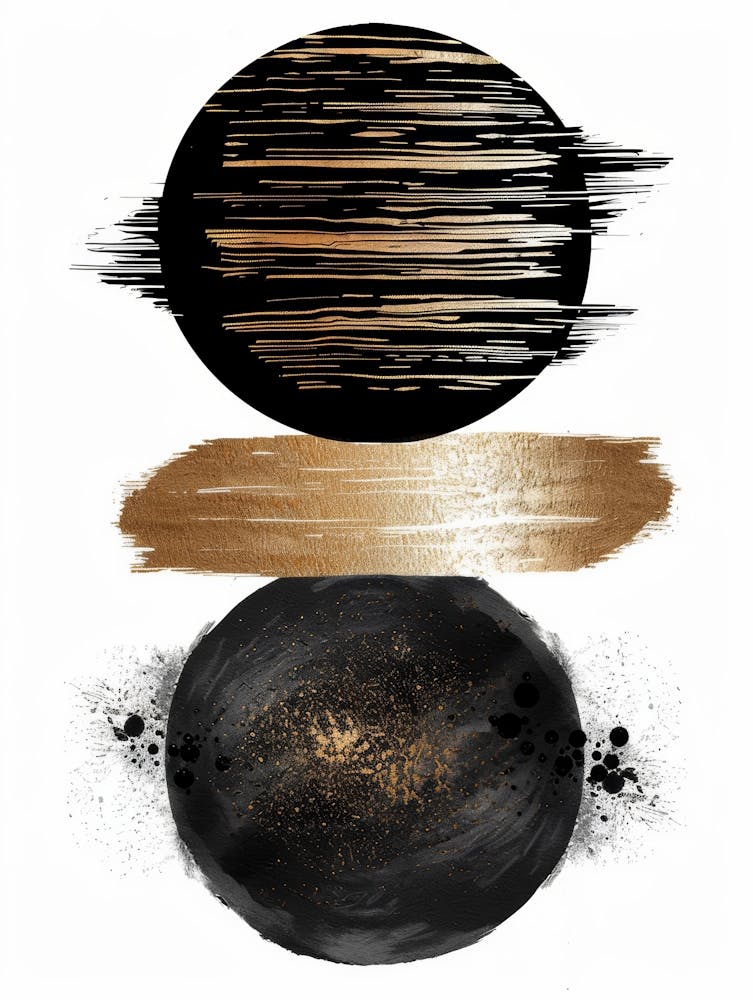 Black And Gold Abstract Painting 9