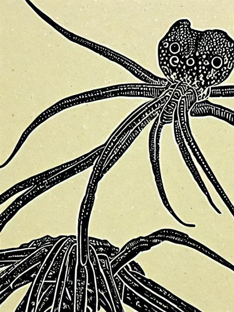 Sea Spider II Linocut