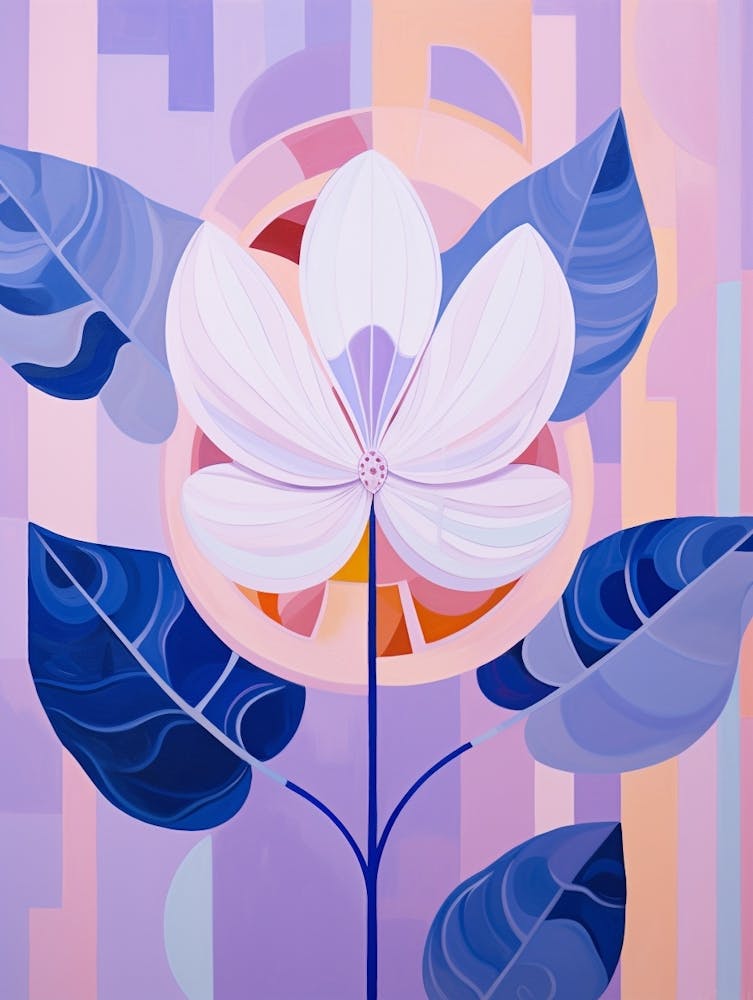 Lilac 4 Hilma Af Klint Inspired Pastel Flower Painting
