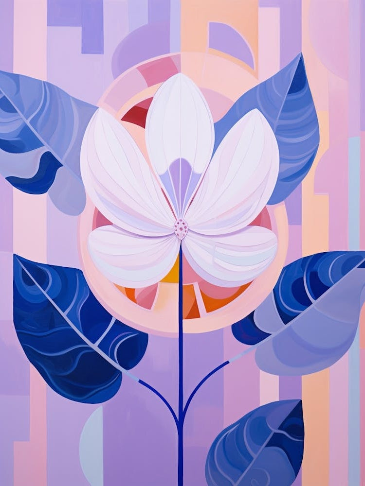 Lilac 4 Hilma Af Klint Inspired Pastel Flower Painting