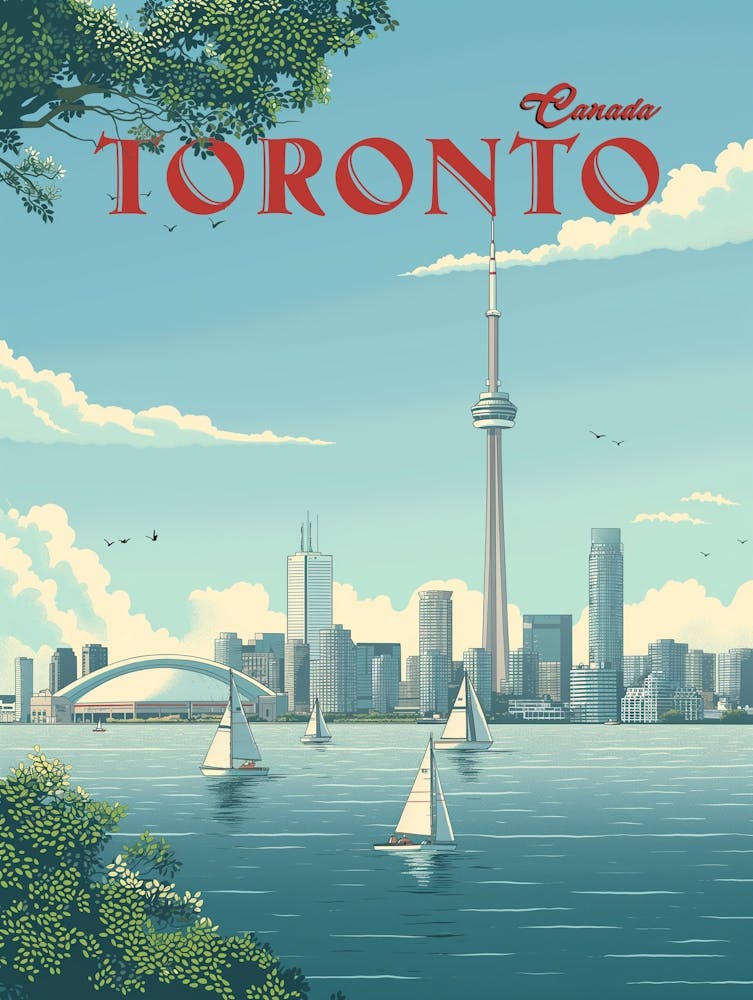 Toronto Skyline Sails Away Poster