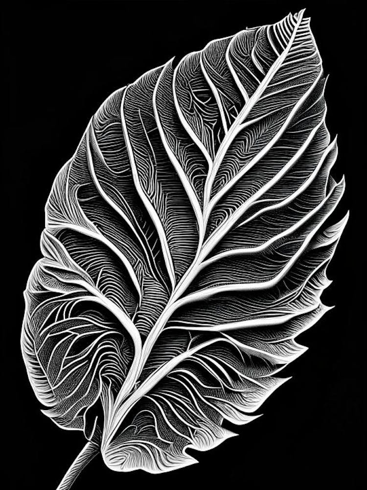 Bael Leaf Linocut 3