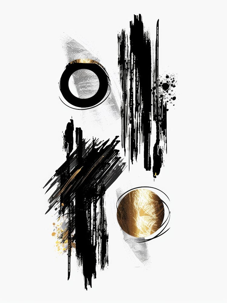 Abstract Black And Gold Painting 22