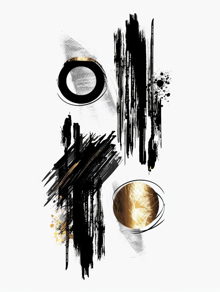 Abstract Black And Gold Painting 22