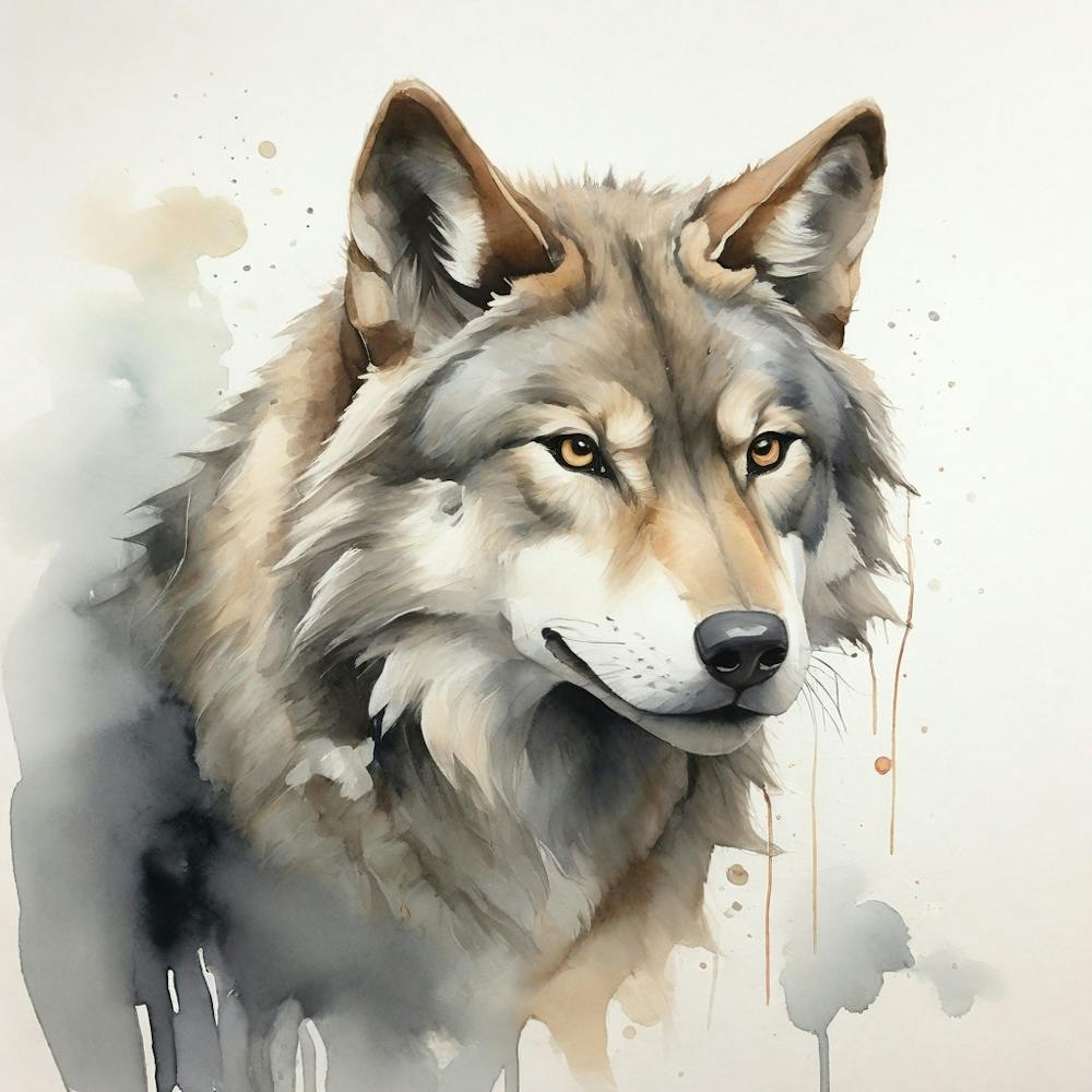Default Create A Simple Watercolor Of A Wolf Using Neutral And 3