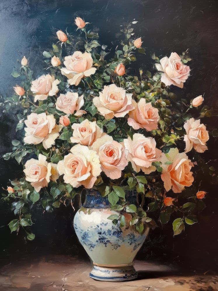 Pink Roses In A Vase 5