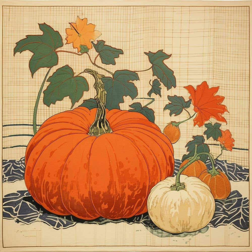 Vintage Pumpkin Illustration Square 1