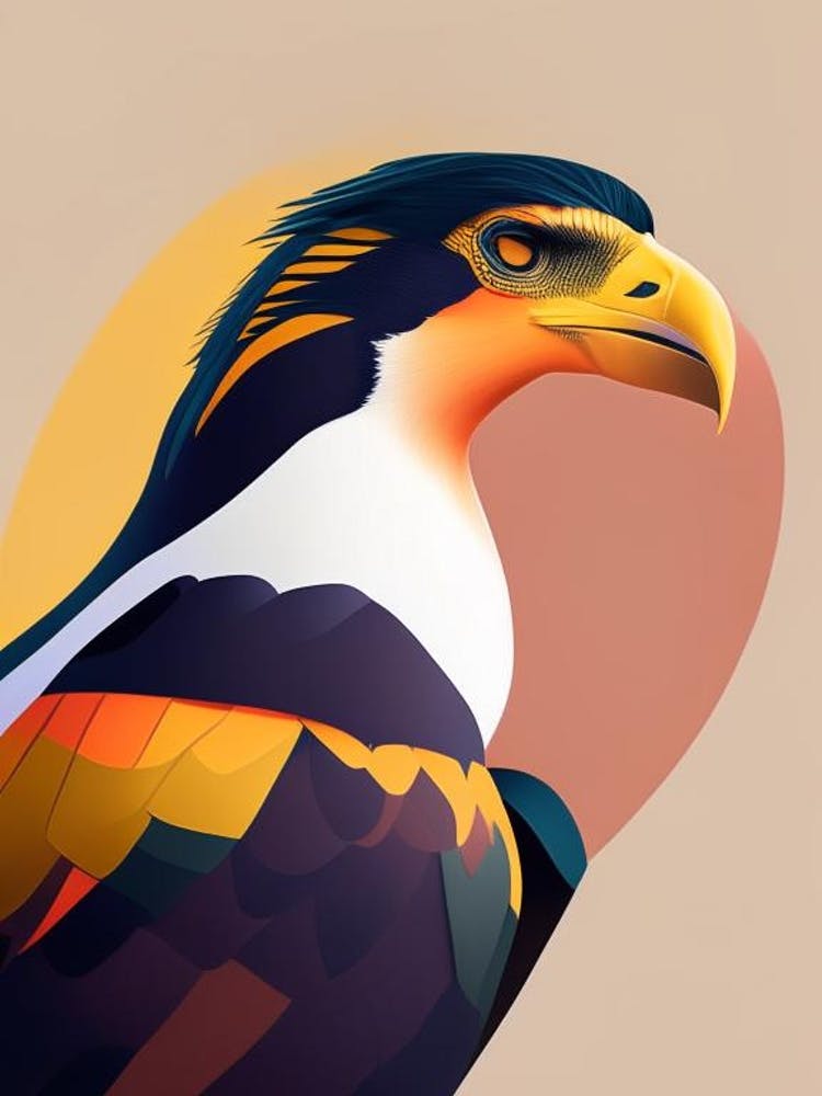 Crested Caracara Pop Matisse 2 Bird