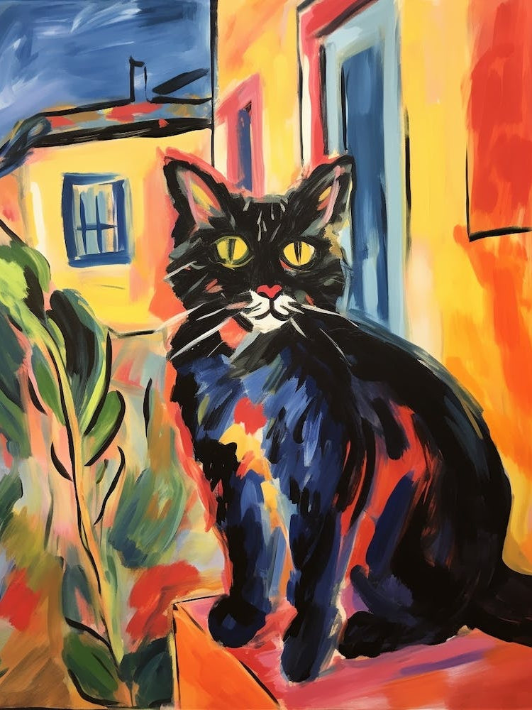 Painting Of A Cat In Gozo Malta 1