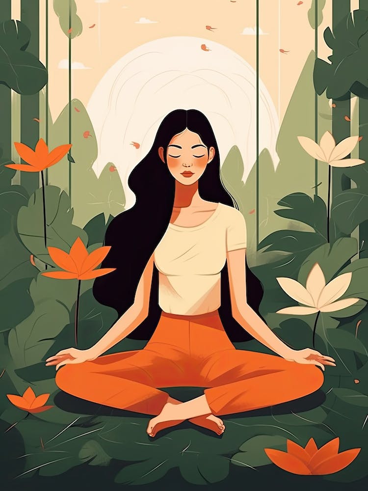 Bloom Body Art Woman Meditating