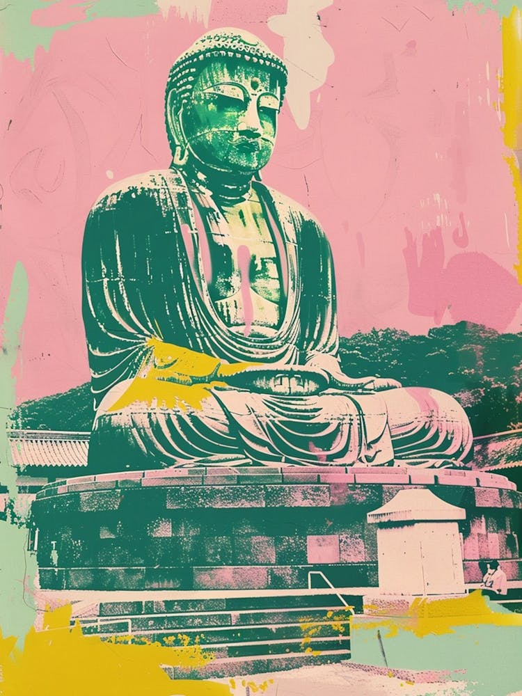 Kamakura Daibutsu Japan Retro Duotone Silkscreen 3