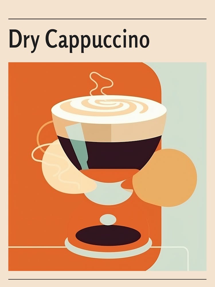 Dry Cappuccino Midcentury Modern Poster