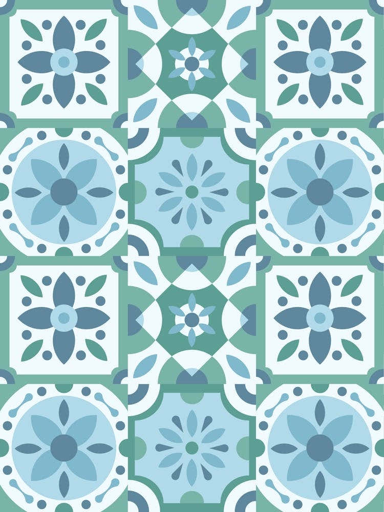 Tile Pattern - Azulejo - vector tiles, Portuguese tiles